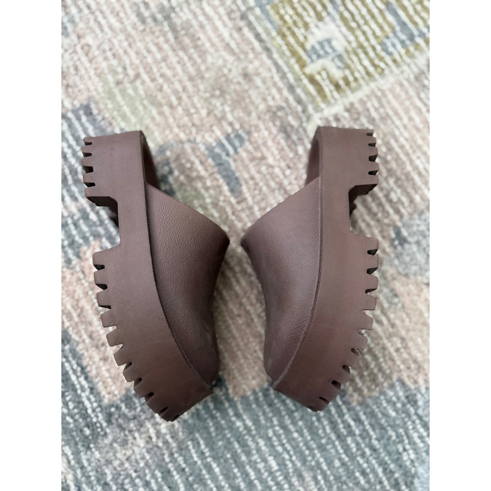 Jeffrey Campbell Clogge Platform Clogs Brown Chunky Lug Mule EU 40 US 9 Slip On - Picture 6 of 7